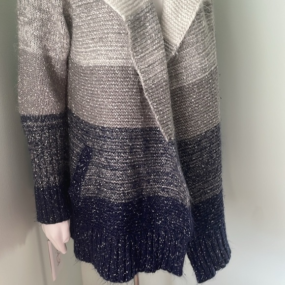 ModCloth chunky stripe cardigan with pockets size small - Picture 3 of 10